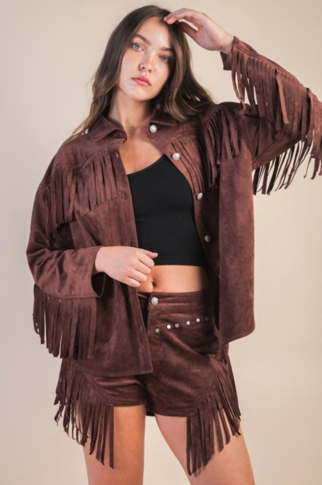 Coco Jaded Fringe Short Set