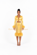 Golden Fairy Feather Skirt Set