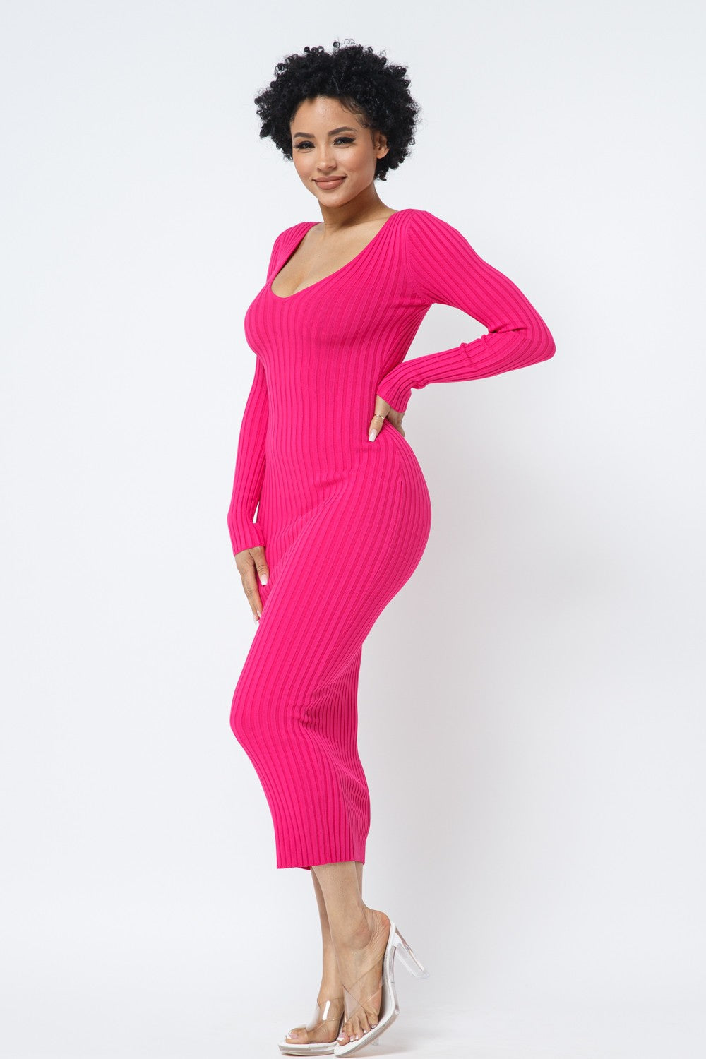 Shelia Midi Pink Knit Dress