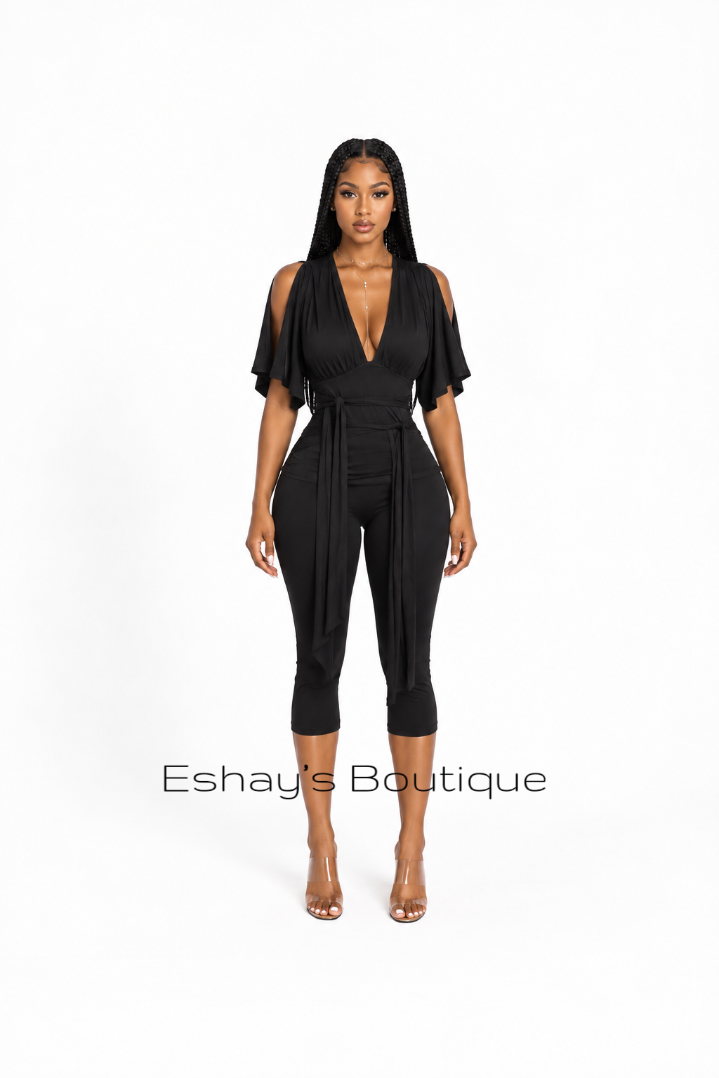 The Edit Capri Pants Set (Black)