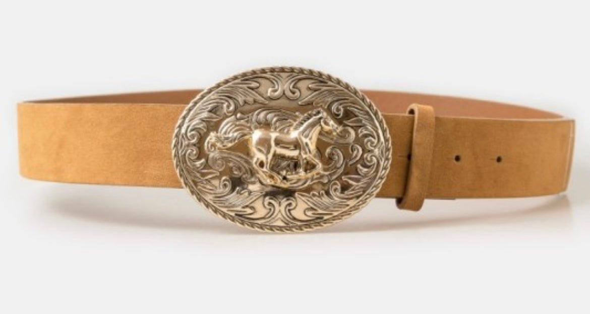 Ride along horse buckle belt