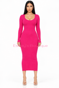 Shelia Midi Pink Knit Dress (IS)