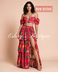 Tropical Sunset Ruffle Skirt Set