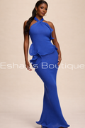 Aqua Wave Knit Maxi Dress