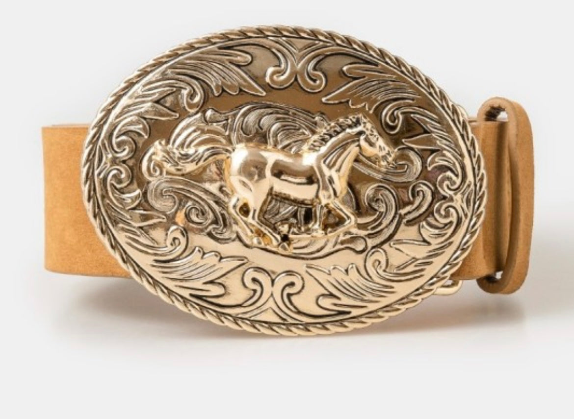 Ride along horse buckle belt