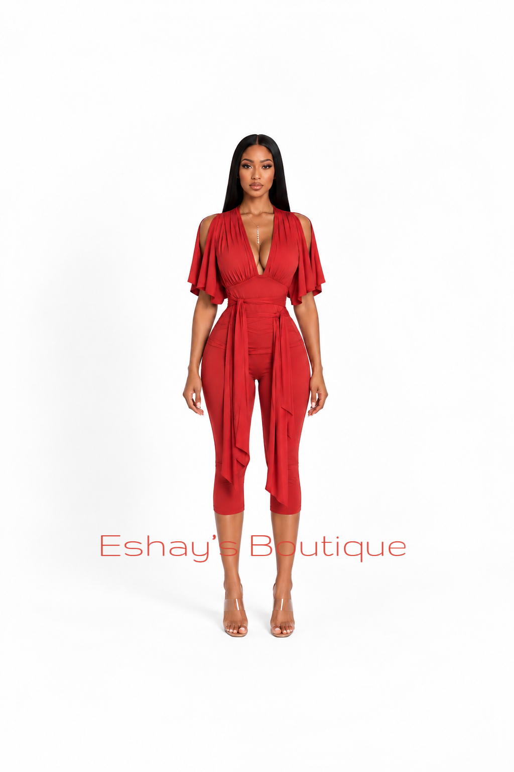 The Edit Capri Pants Set (Rust)