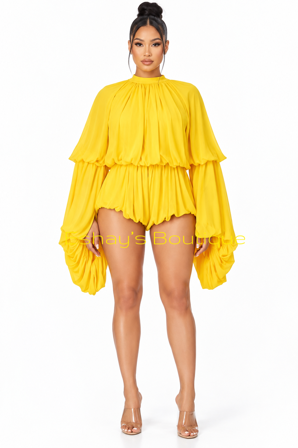 Butterfly Balloon Sleeve Romper (IS)