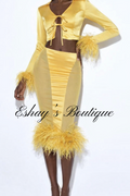 Golden Fairy Feather Skirt Set