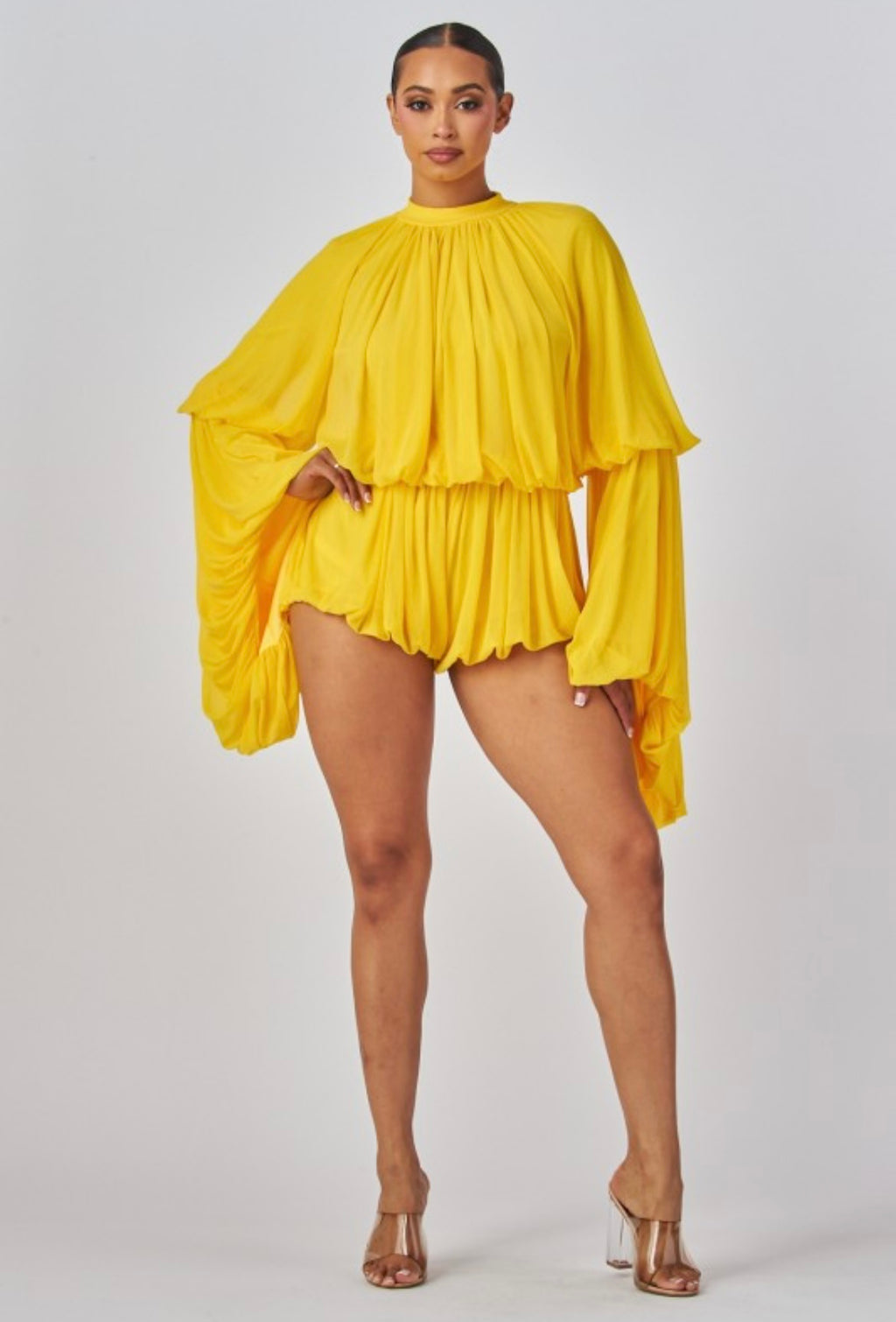 Butterfly Balloon Sleeve Romper