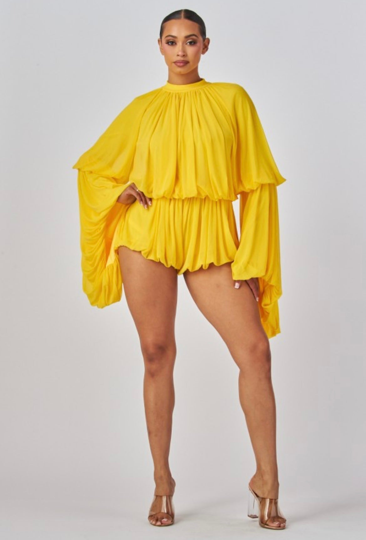 Butterfly Balloon Sleeve Romper