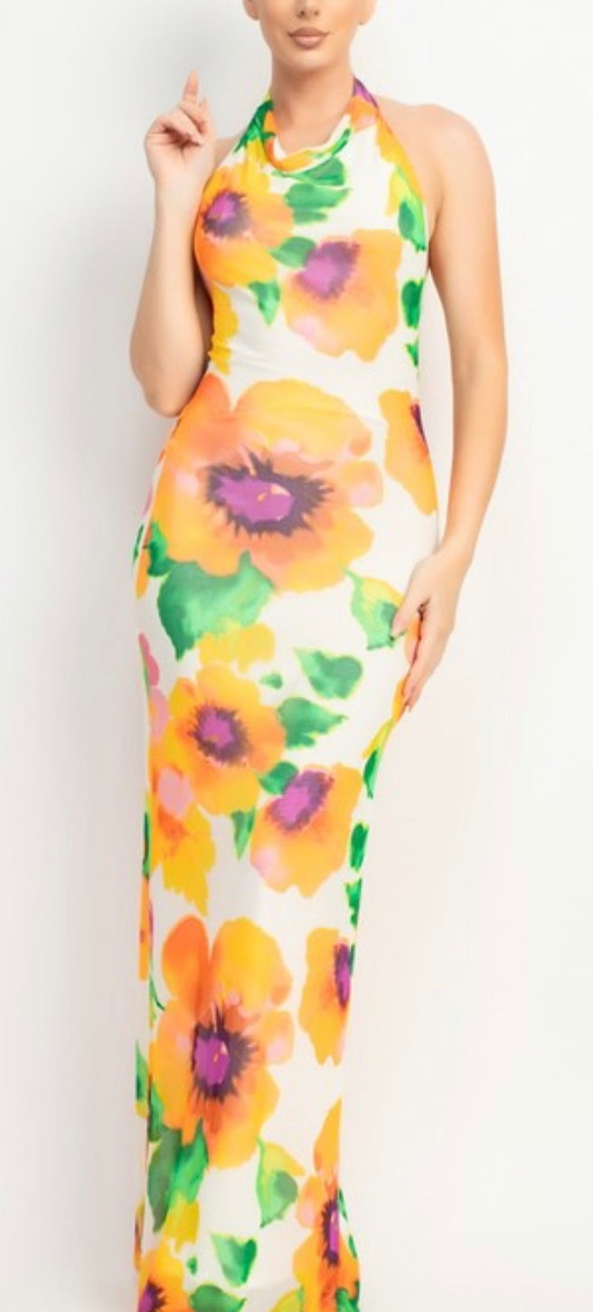 Sherbet Floral Maxi Dress