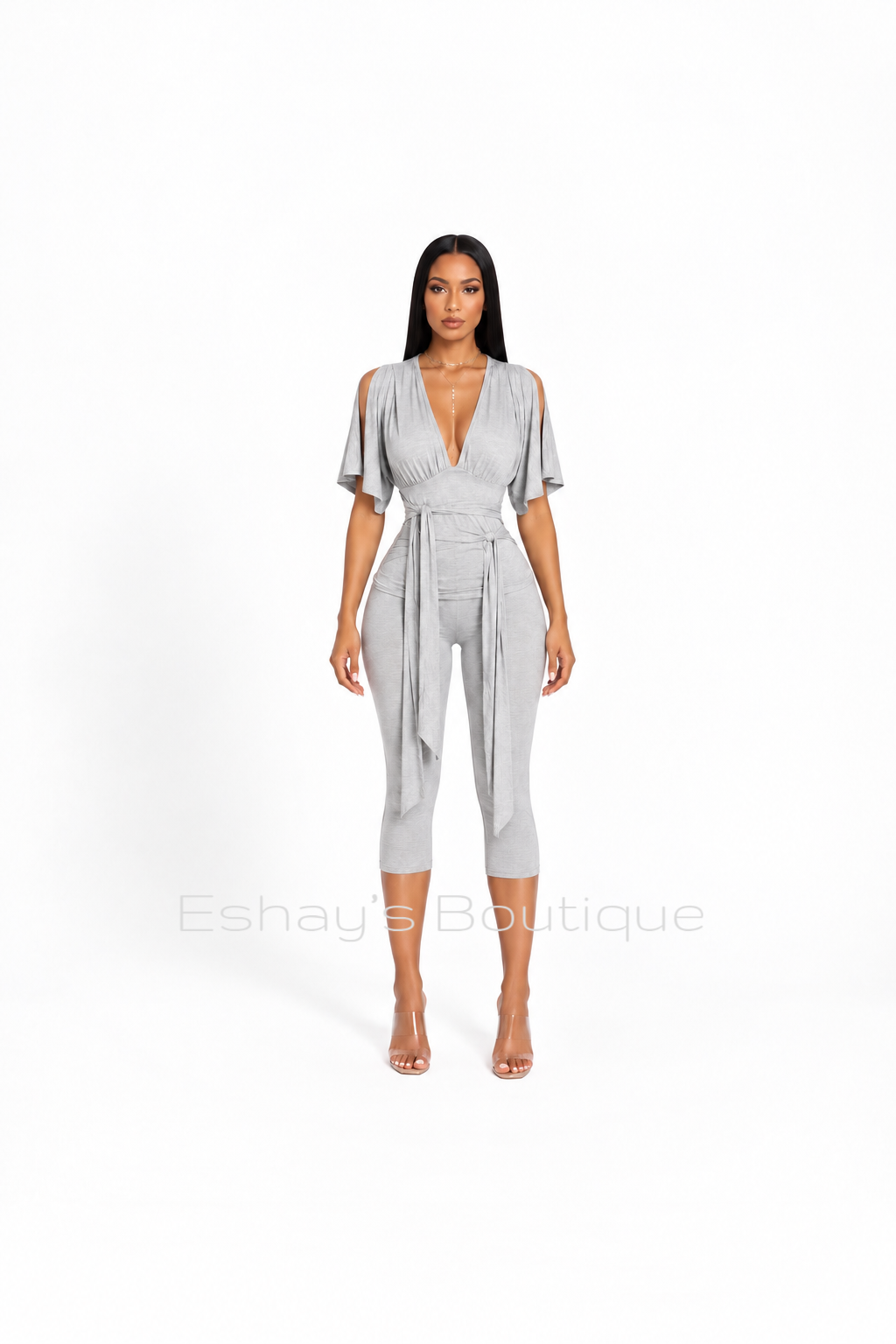 The Edit Capri Set (Heather Gray)