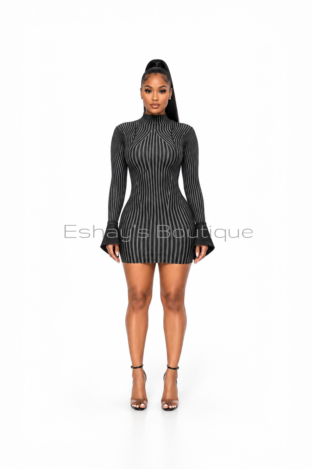Barcode mini sweater dress