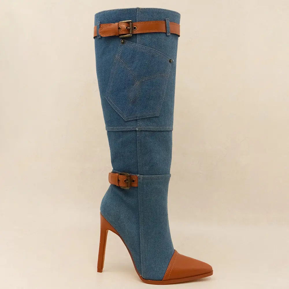 Around the way boots😍 DARK DENIM