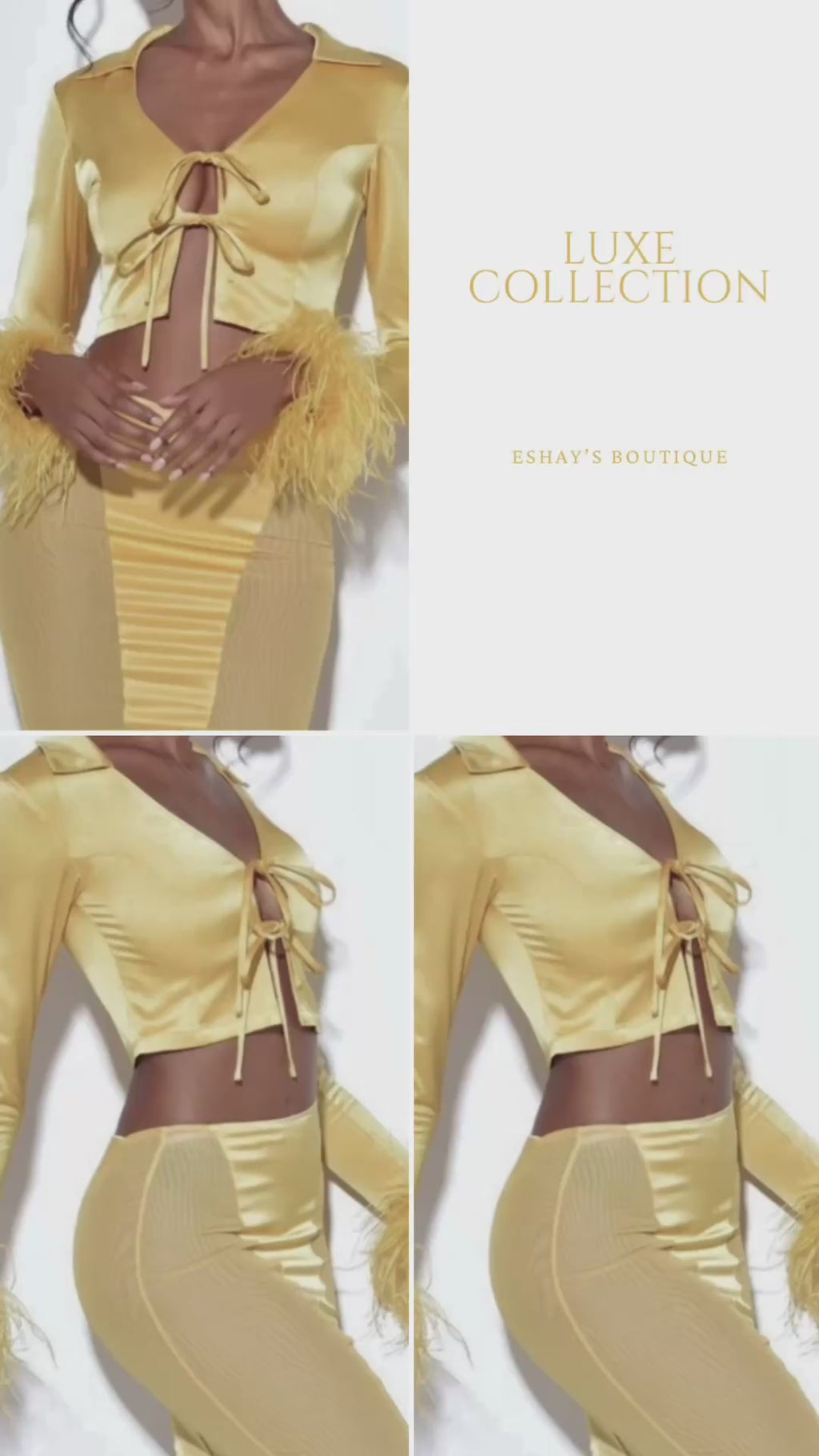 Golden Fairy Feather Skirt Set